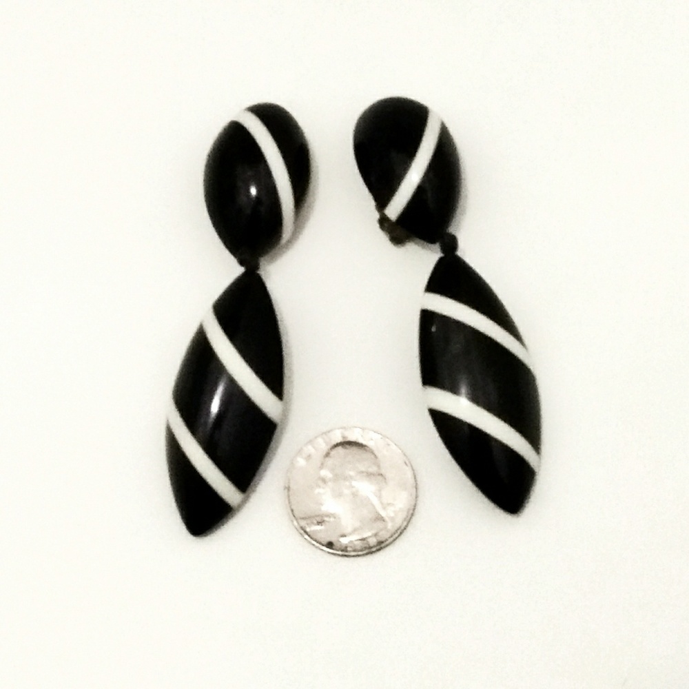 Vintage Designer Monies Couture Runway Oversized Mod Earrings - Picture 7 of 8